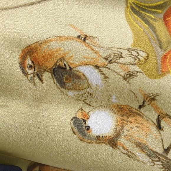 Japanese Style Kimono Maxi Dress Bird Pattern Size XS* 60s-70s - Picture 15 of 17